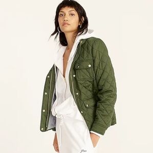 J.Crew Deep Moss Quilted Downtown Field Jacket S